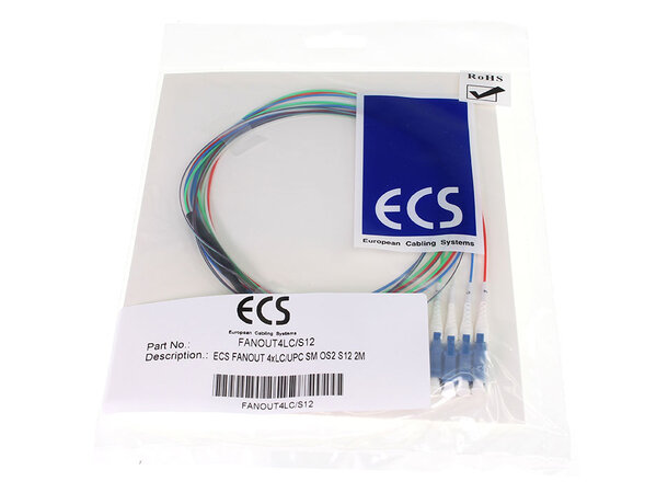 ECS fanout 4-ribbon SM OS2 4xLC/UPC S12 2,3m 